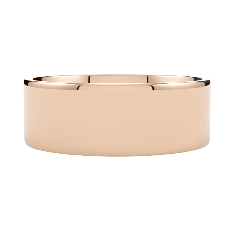 Solidna płaska obrączka ślubna z różowego złota